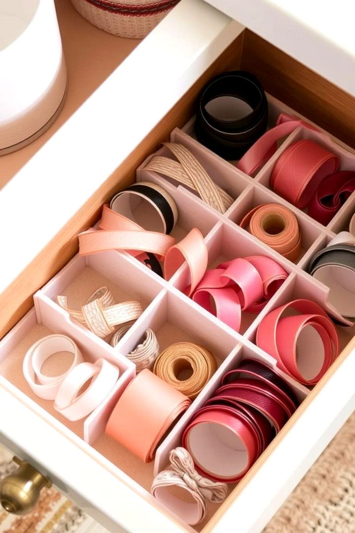 Customized Drawer Dividers - 22 Ribbon Storage Ideas