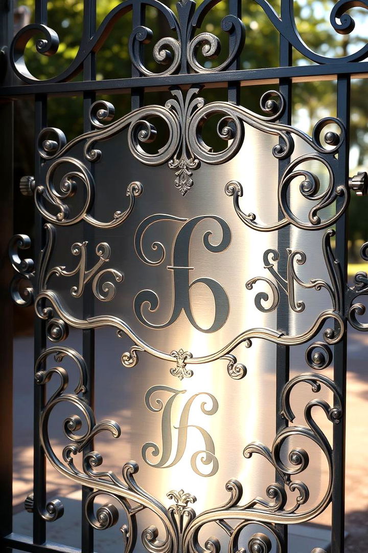 Customized Engraved Entrance - 22 Metal Garden Gate Ideas