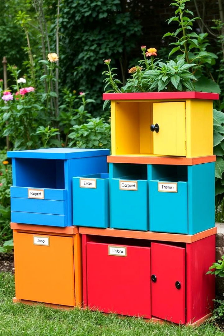 Customized Garden Cubbies - 22 Outdoor Toy Storage Ideas