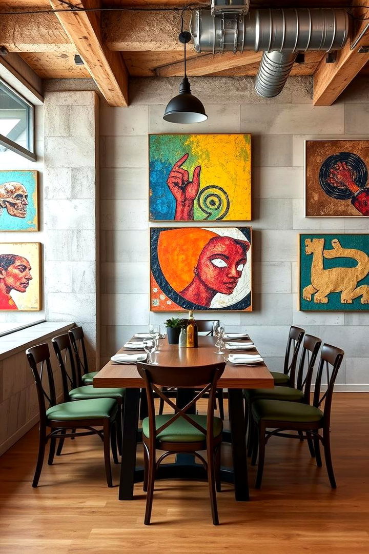 Customized Industrial Artwork - 22 Industrial Dining Room Ideas