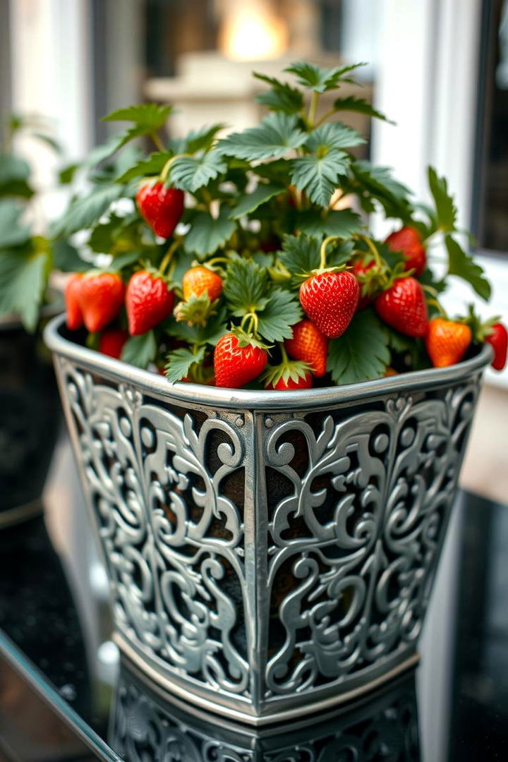 Customized Metal Strawberry Planter - 22 Strawberry Planter Ideas