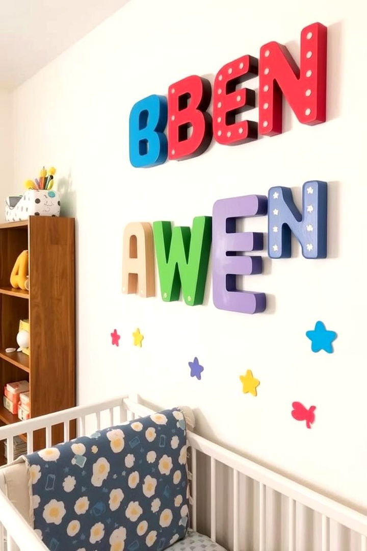 Customized Name Art - 22 Nursery Wall Decor Ideas