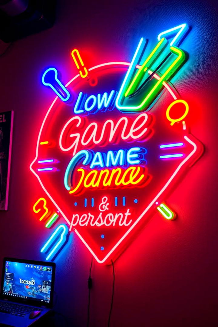 Customized Neon Signs for Personal Flair - 22 Boys Gaming Bedroom Ideas