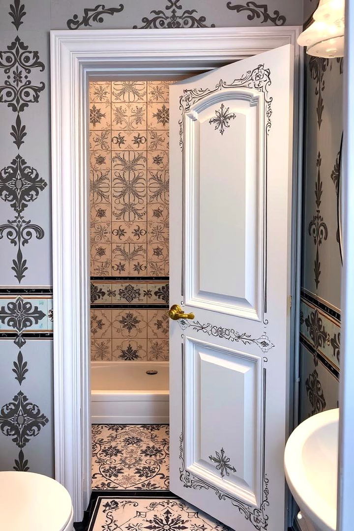 Customized Patterns - 22 Bathroom Pocket Door Ideas