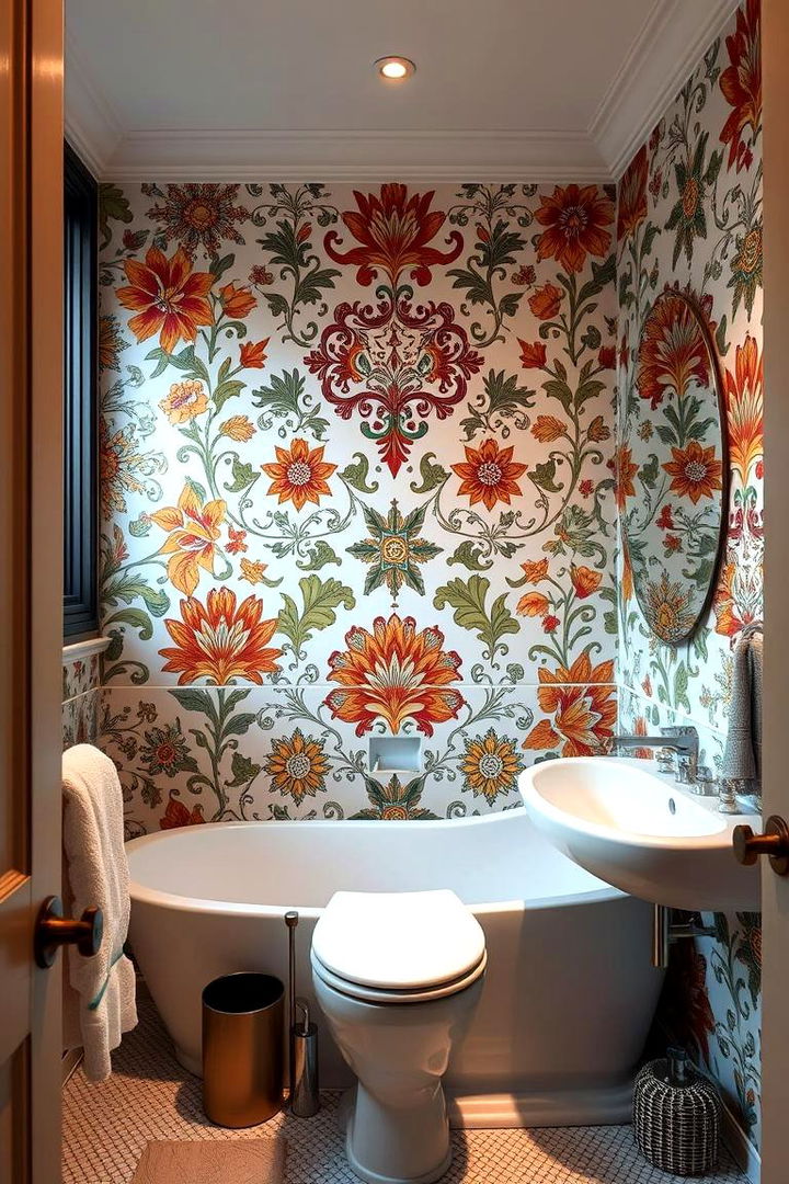 Customized Print Designs - 22 Bathroom Accent Wall Ideas
