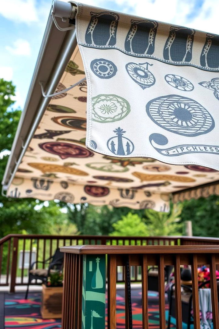 Customized Printed Awning - 22 Deck Awning Ideas