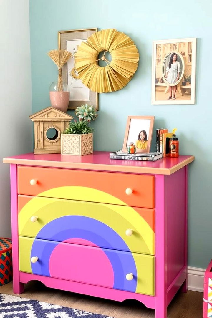 Customized Rainbow Dressers - 22 Rainbow Bedroom Ideas
