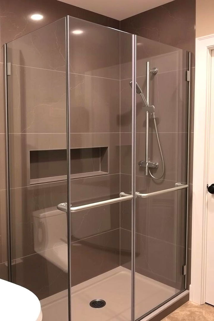 Customized Safety Rails in the Shower Area - 22 Handicap Bathroom Ideas