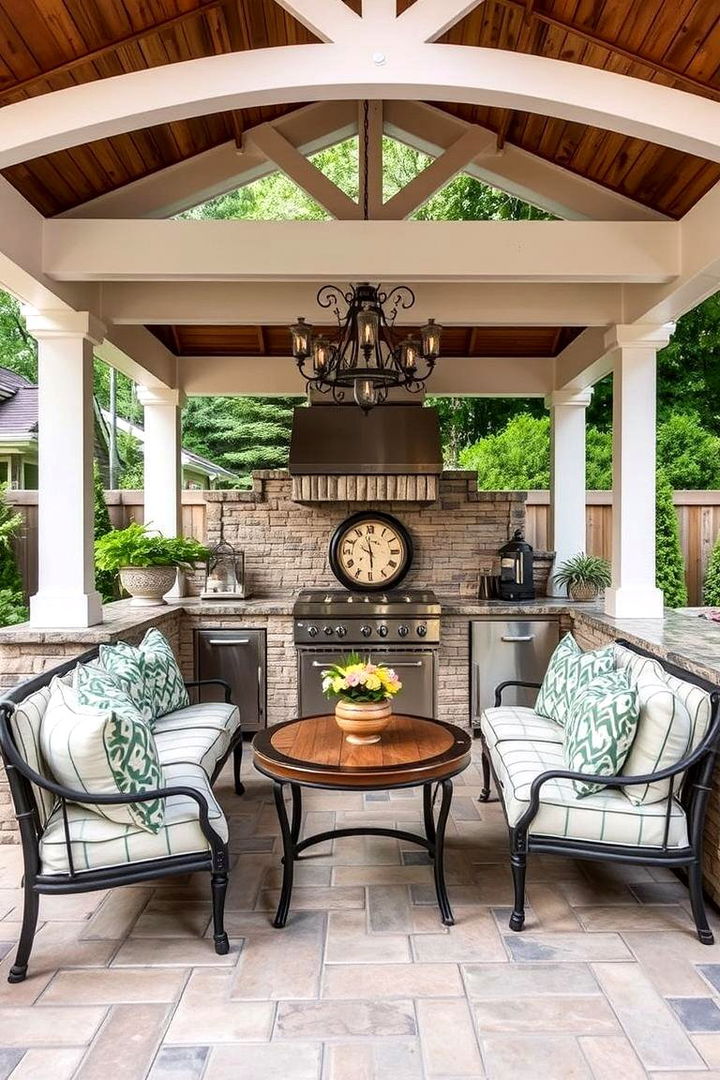 Customized Seating and Decor - 22 Outdoor Kitchen with a Gazebo Ideas