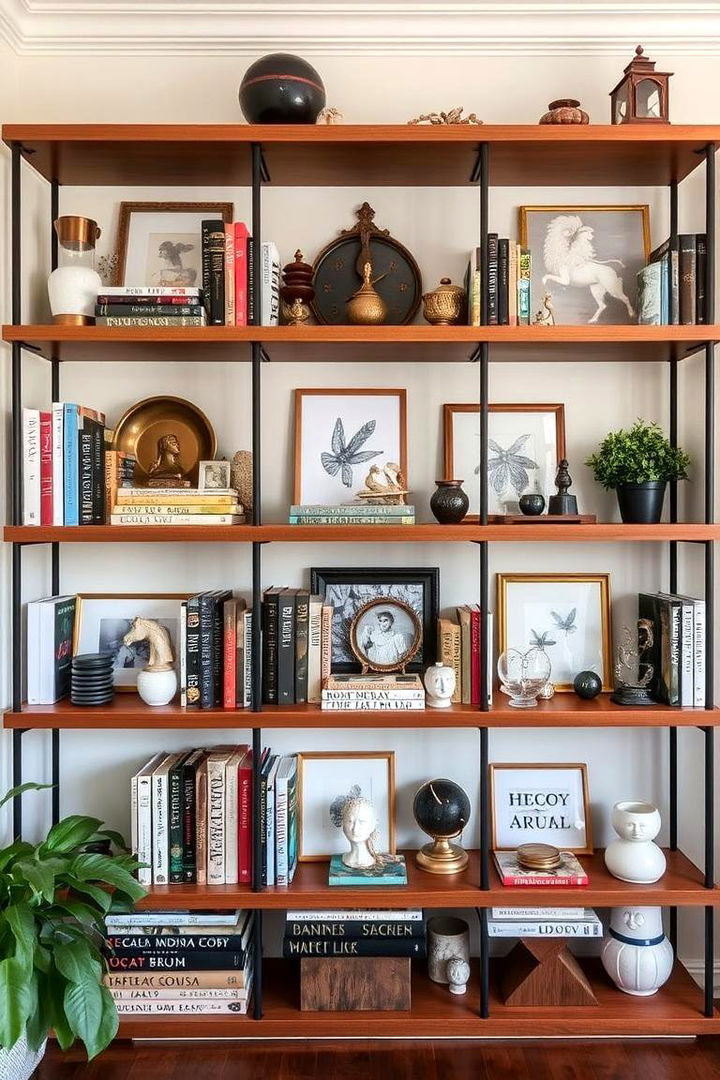 Customized Shelving Displays - 22 Colorful Boho Living Room Ideas