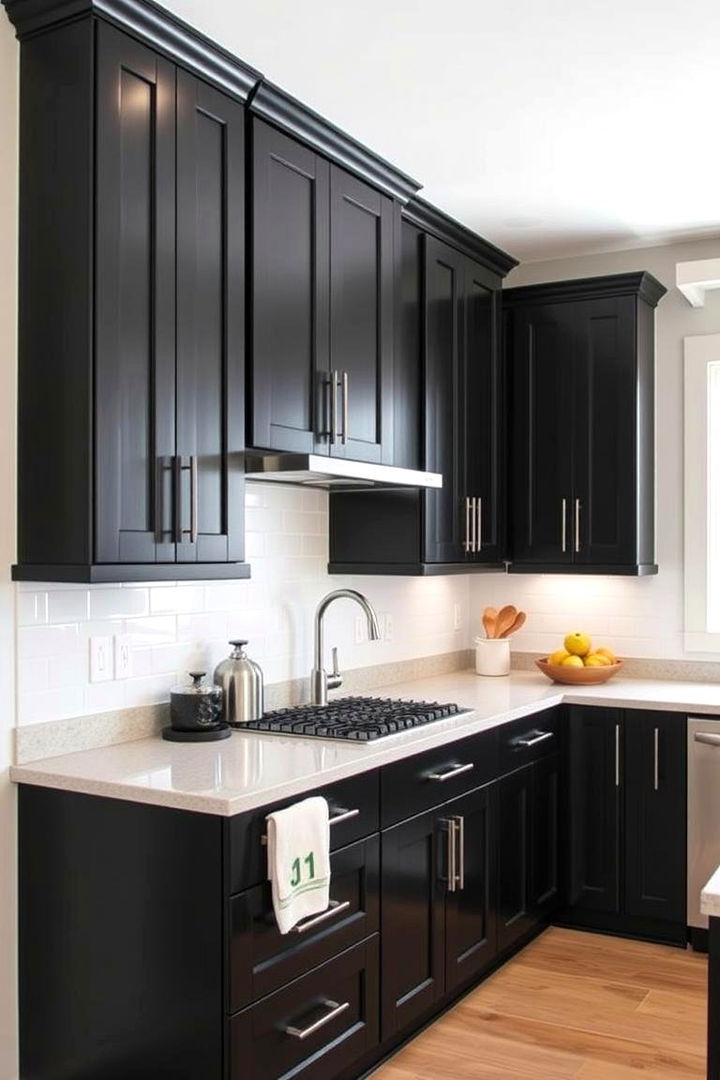 Customized Storage Solutions - 22 Black Kitchen Cabinet Ideas