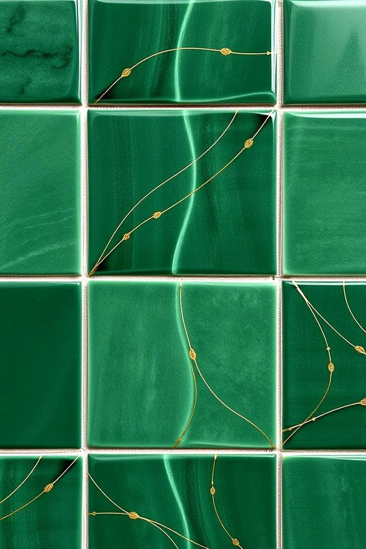 Customized Tile Patterns - 22 Green and Gold Bathroom Ideas