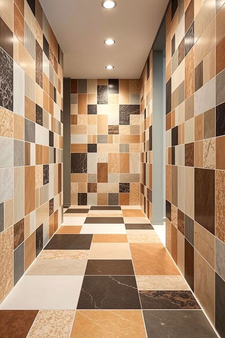 Customized Transition Tiles for Seamless Design Flow - 22 Mudroom Tile Floor Ideas