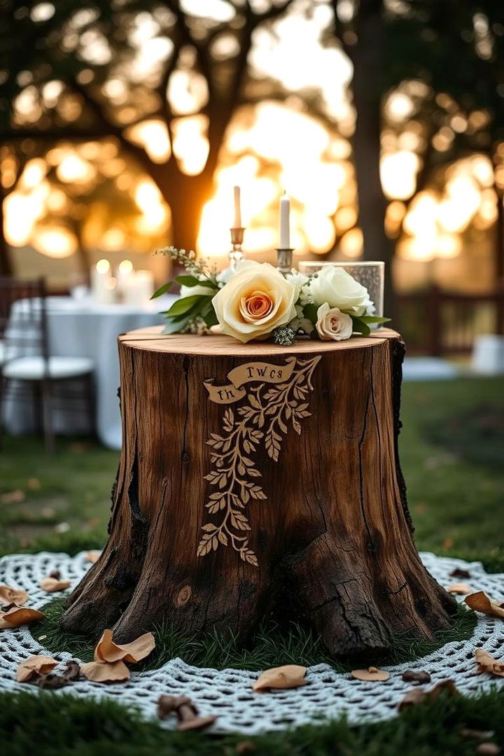 Customized Wedding Decor - 22 Tree Stump Decorating Ideas