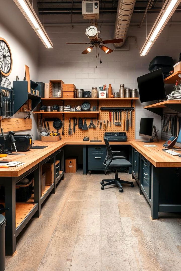 Customized Workshop Office - 22 Man Cave Office Ideas