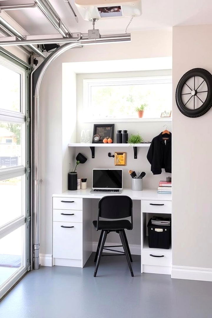Customized Workstation Nook - 22 Garage Entryway Ideas