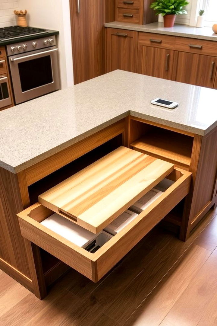 Cutting Board Inserts - 22 Kitchen Island Storage Ideas