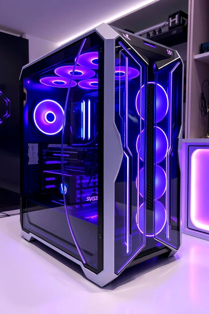 Cutting edge Purple Gaming CPU Aesthetics - 22 Purple Gaming Setup Ideas