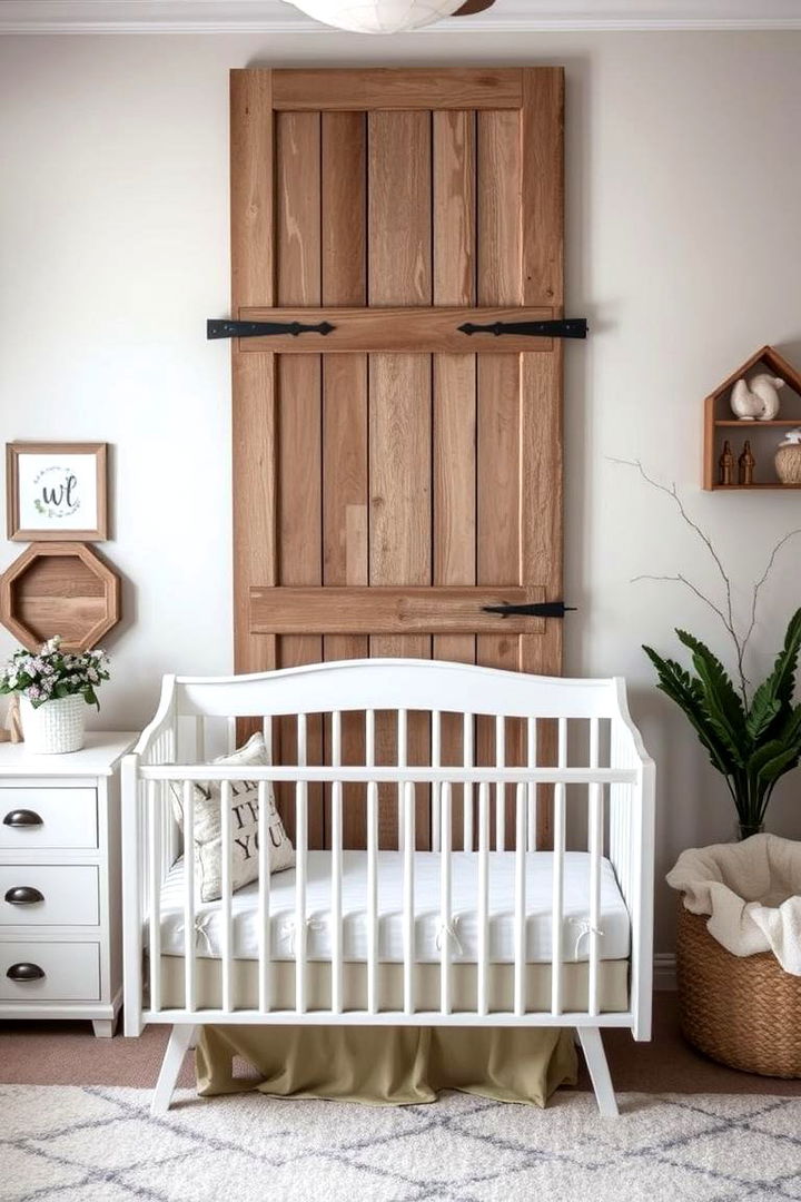DIY Barn Door Accent Innovation - 22 Farmhouse Nursery Ideas