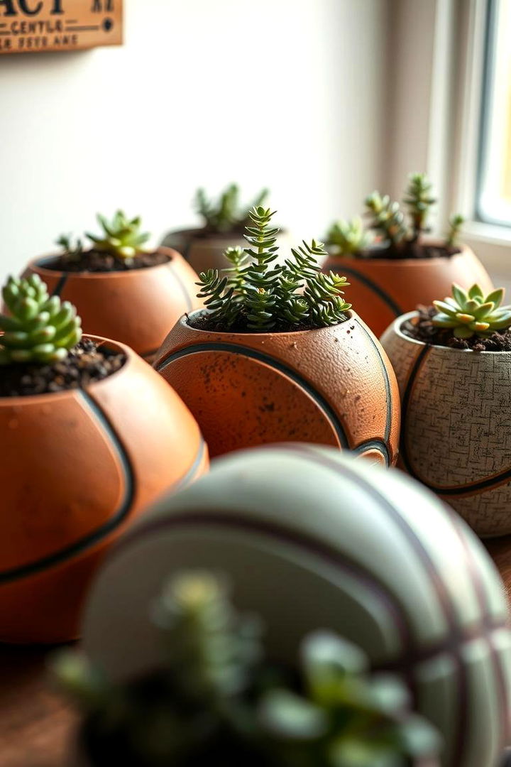 DIY Basketball Planters - 22 basketball room decor ideas