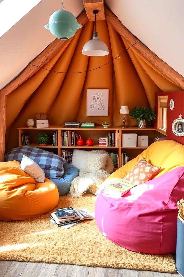 DIY Bean Bag Reading Lodge - 22 kids reading nook ideas