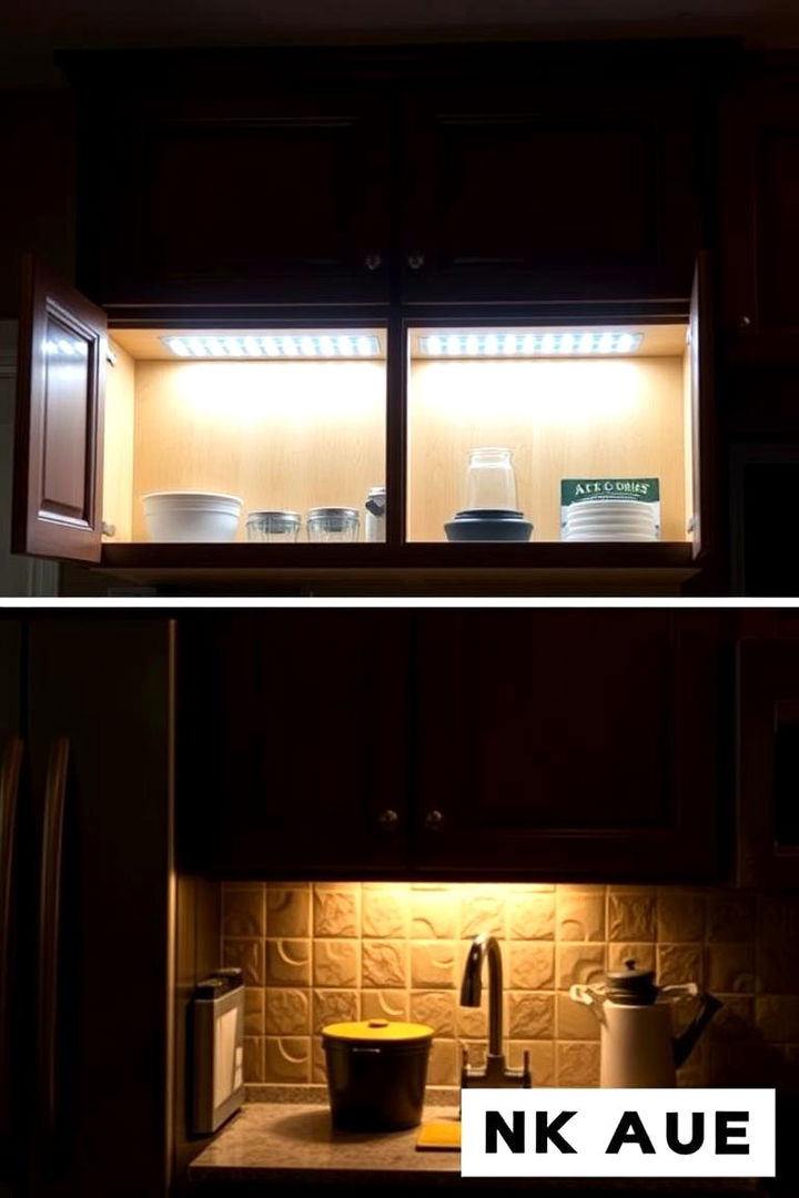 DIY Cabinet Lighting with Flexible LED Strips - 22 Cabinet Lighting Ideas