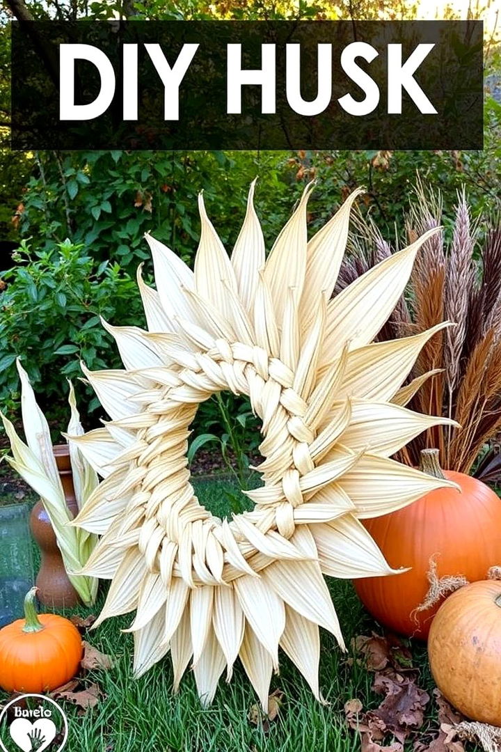 DIY Corn Husk Art Decorations - 22 fall outdoor decorating ideas
