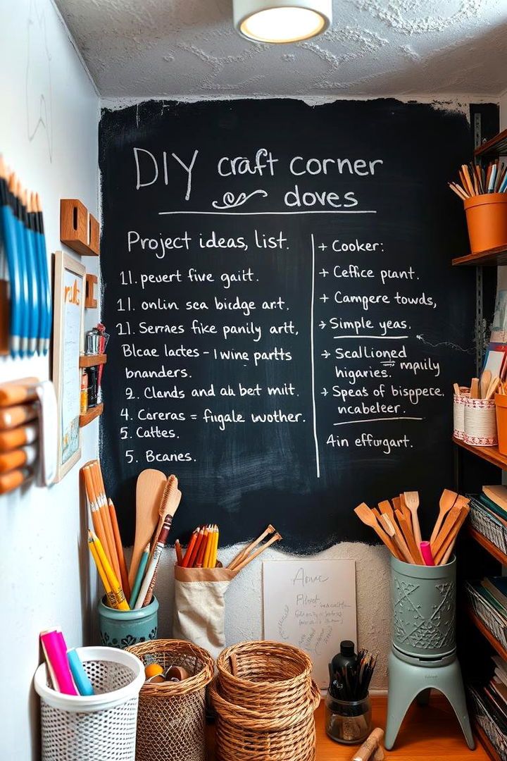 DIY Craft Corner Chalkboard - 22 Chalkboard Wall Ideas