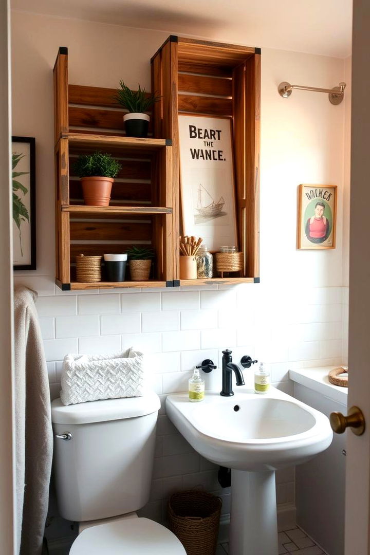 DIY Crate Bathroom Shelves - 22 Bathroom Shelf Ideas