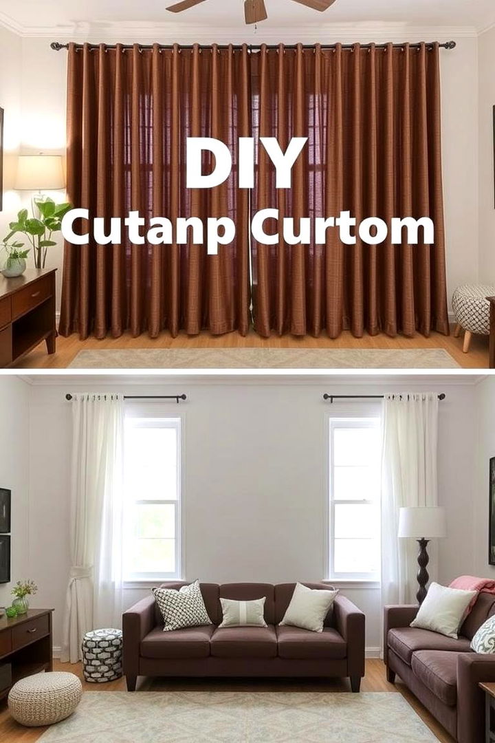 DIY Custom Curtains and Wall Treatments - 22 Budget Apartment Living Room Ideas
