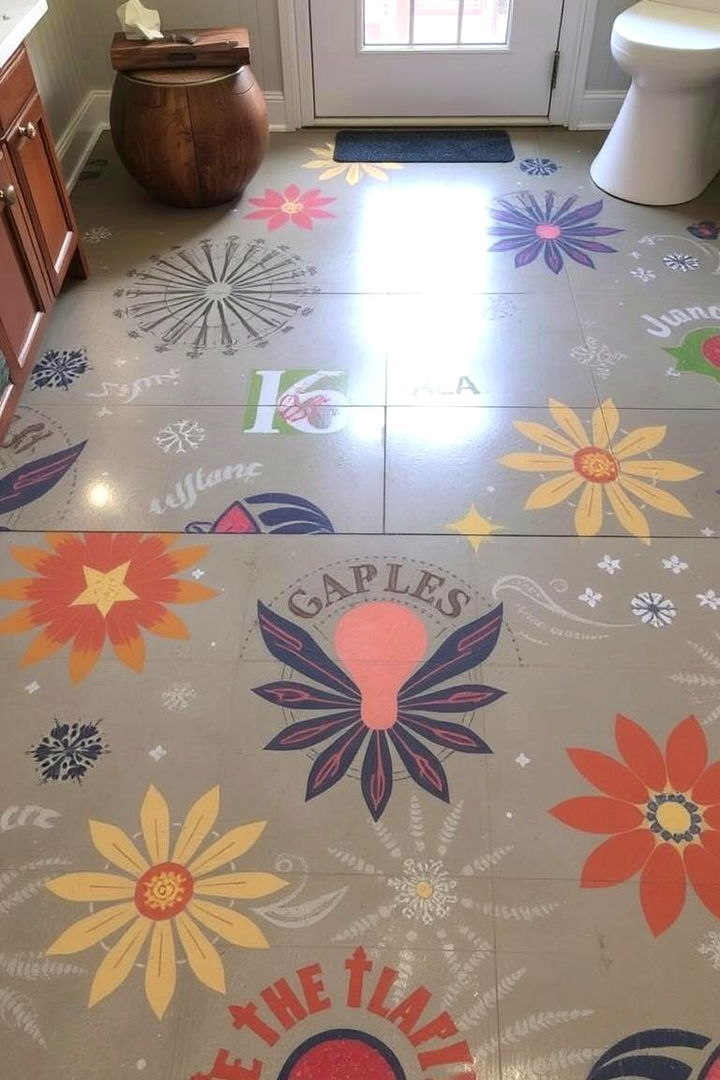 DIY Custom Graphics - 22 Indoor Concrete Floor Paint Ideas