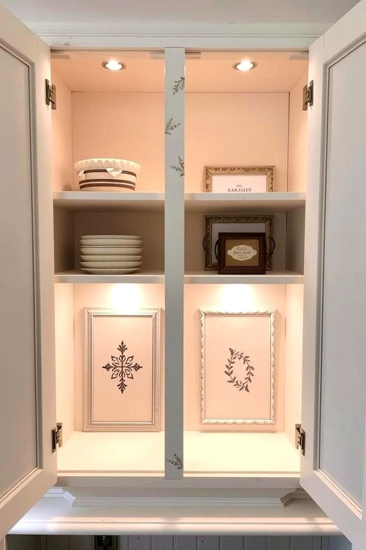 DIY Decorative Cabinet Interiors - 22 cabinet storage ideas