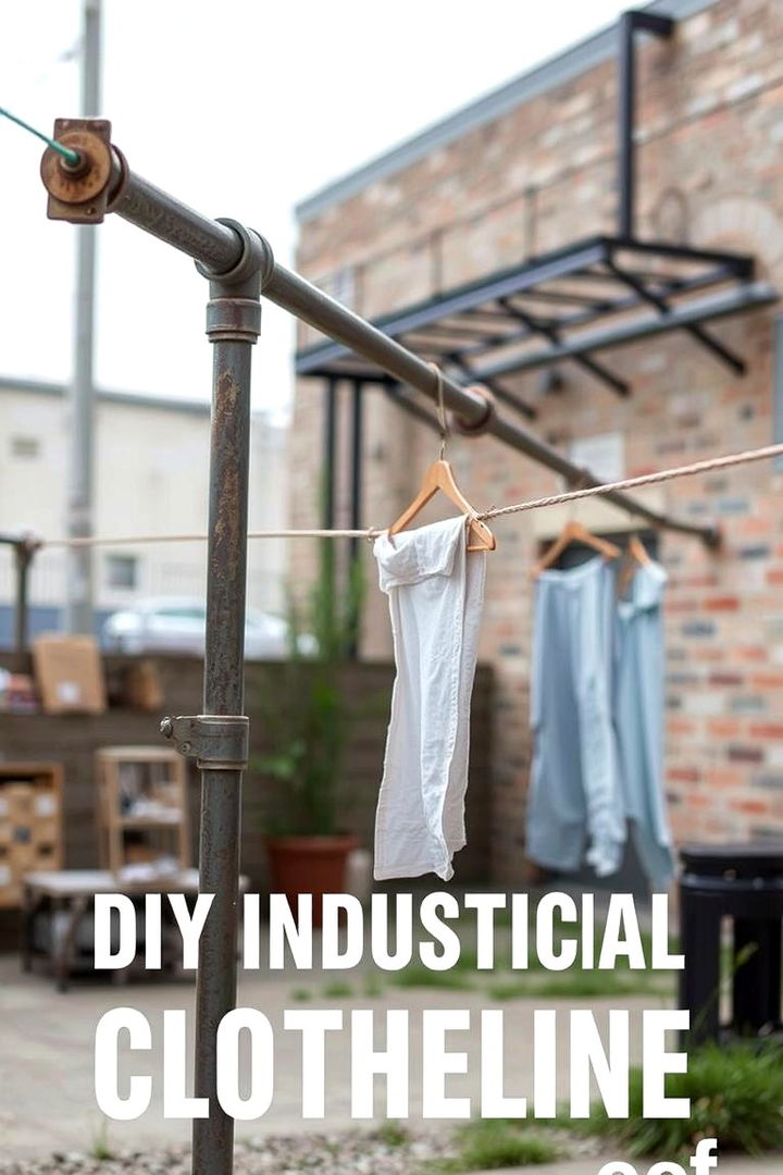 DIY Industrial Pipe Clothesline - 22 Outdoor Clothesline Ideas