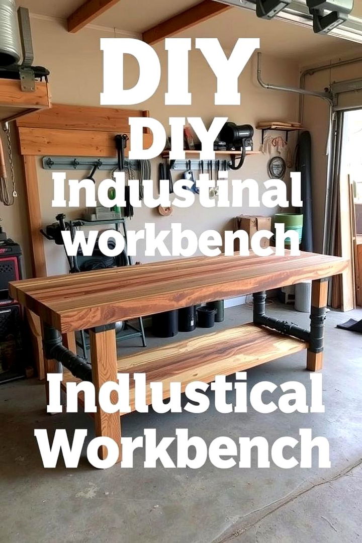 DIY Industrial Style Workbench - 22 Garage Workbench Ideas