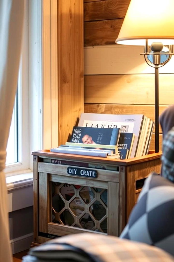 DIY Milk Crate Magazine Holder - 22 Milk Crate Storage Ideas