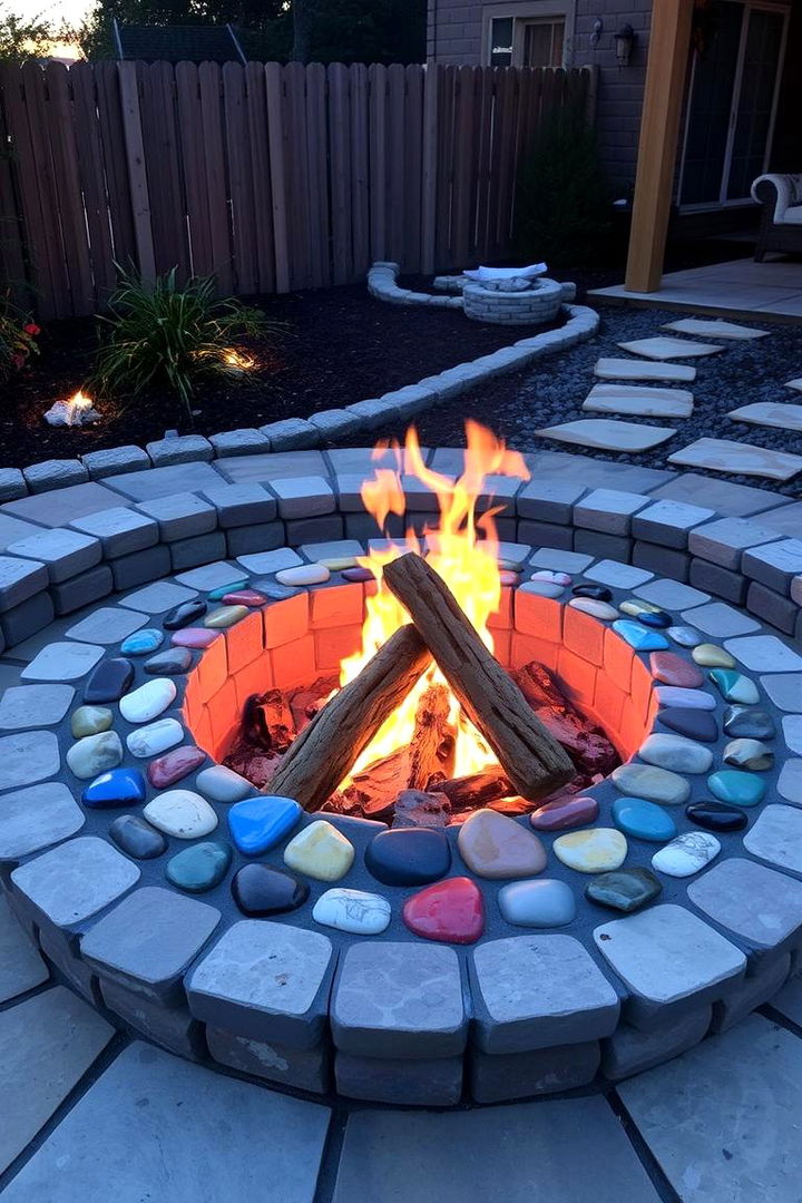 DIY Mosaic Stone Fire Pit - 22 Stone Fire Pit Ideas