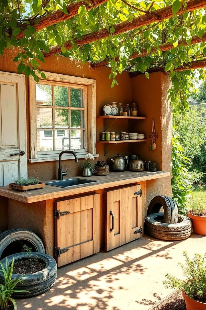 DIY Mud Kitchen with Upcycled Items - 22 Mud Kitchen Ideas