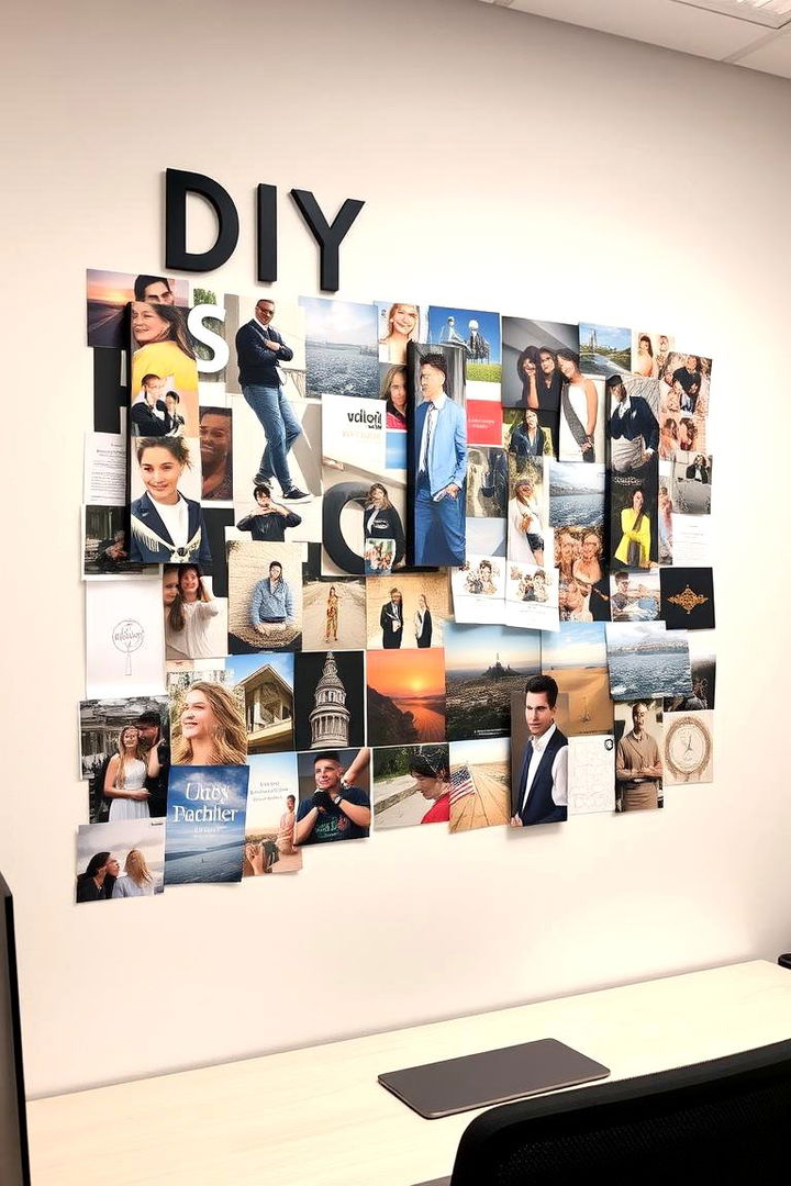 DIY Office Collage - 22 Office Wall Decor Ideas