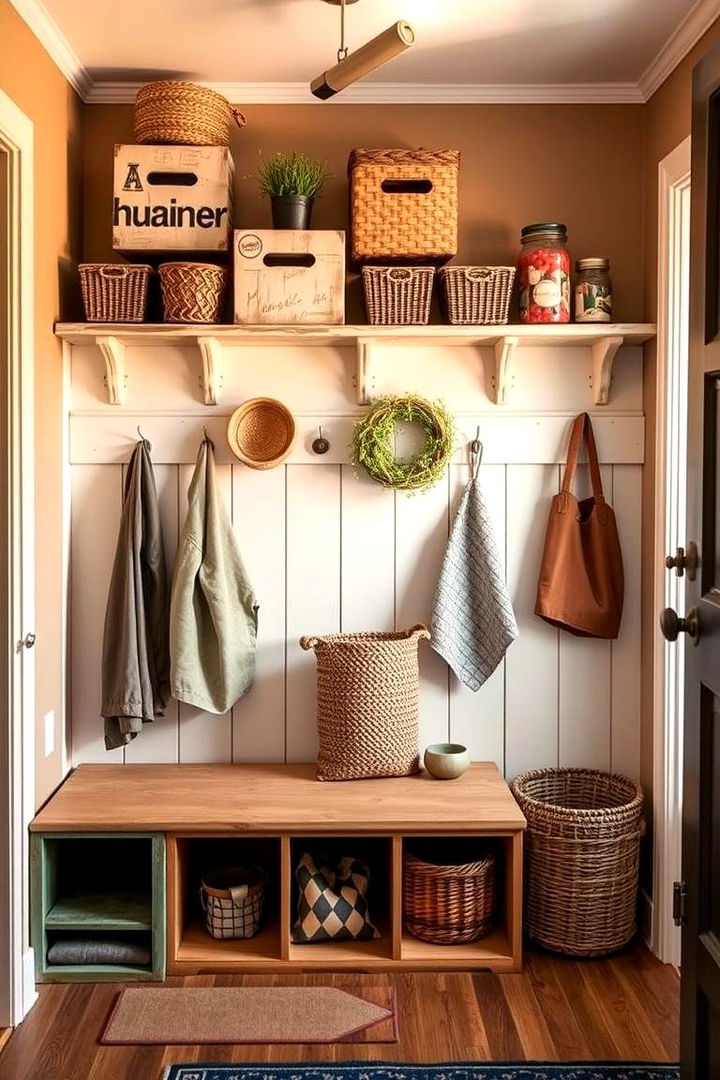 DIY Organized Mudroom - 22 Small Mudroom Ideas
