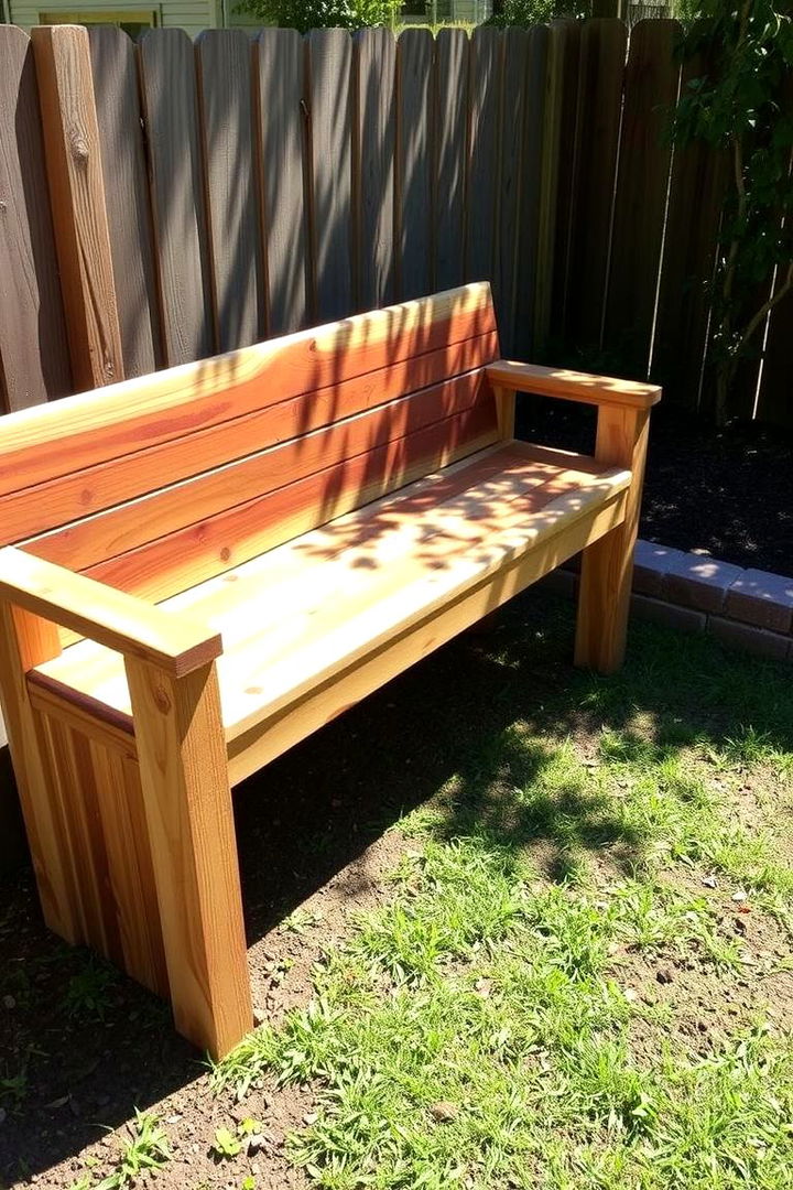 DIY Outdoor Bench Creation - 22 Cheap Backyard Makeover Ideas