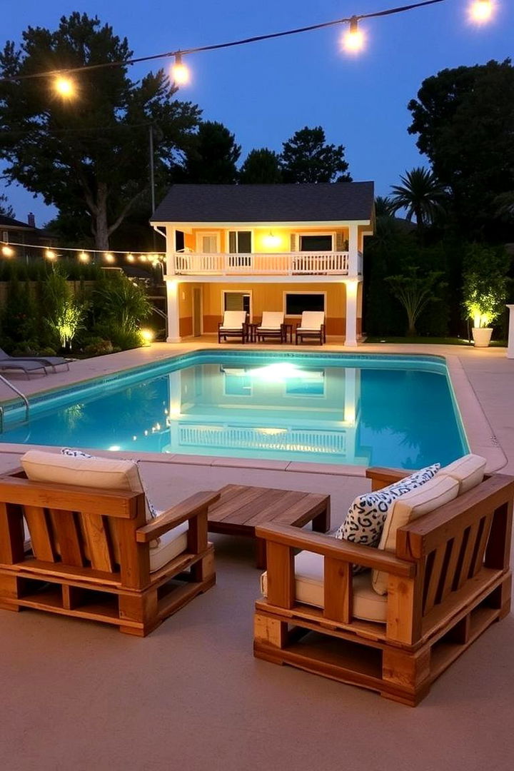 DIY Pallet Furniture for Poolside Lounging - 22 Backyard Pool Ideas on a Budget
