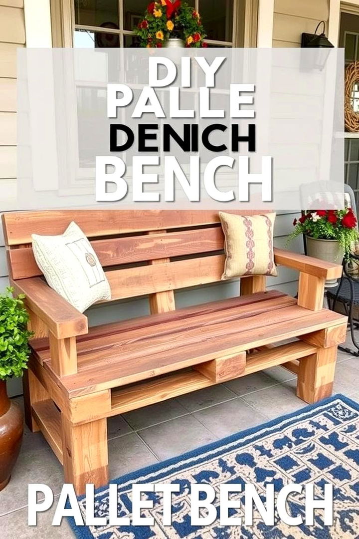 DIY Pallet Porch Bench - 22 Front Porch Bench Ideas