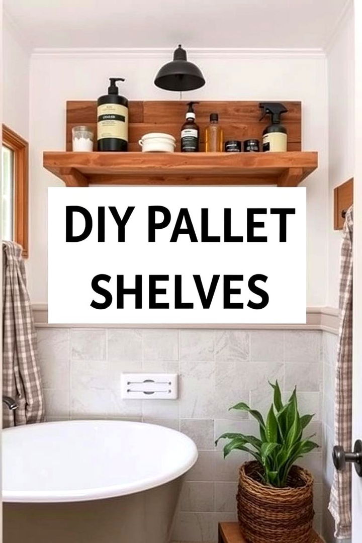 DIY Pallet Shelves with Rustic Charm - 22 Bathroom Wall Storage Ideas