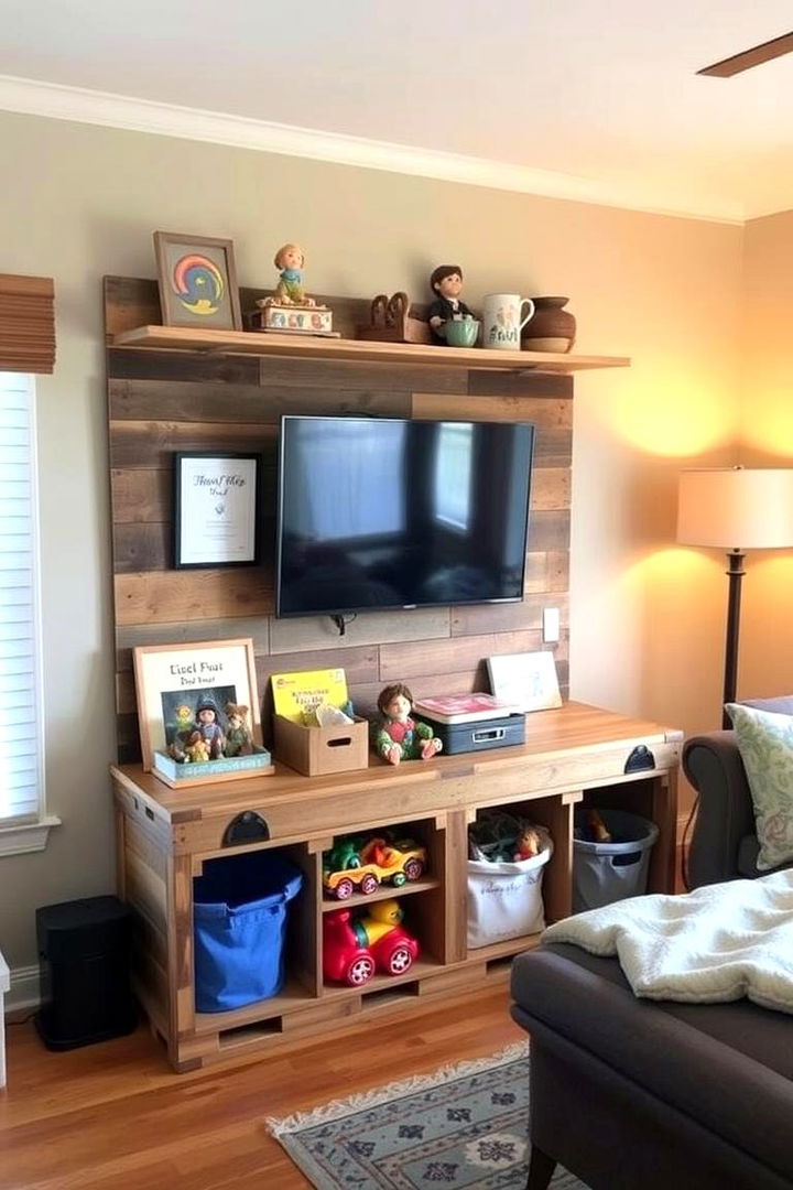 DIY Pallet Storage for Rustic Playfulness - 22 Living Room Toy Storage Ideas