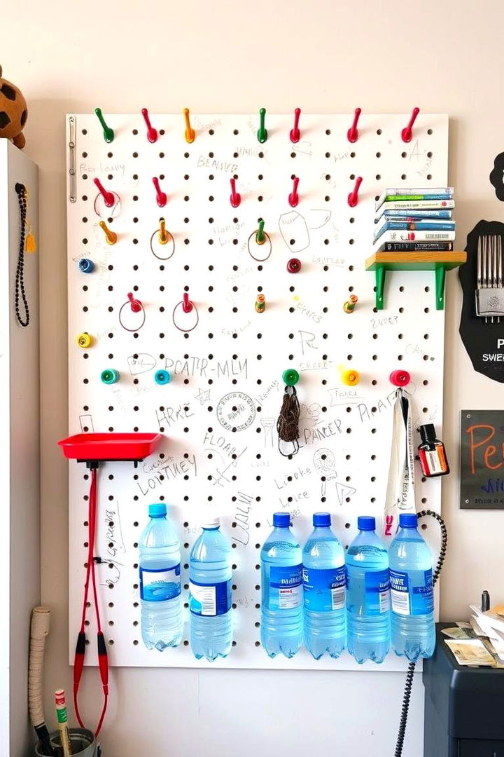 DIY Pegboard Solutions - 22 Water Bottle Storage Ideas