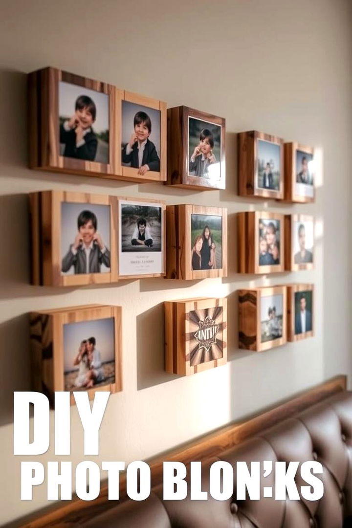 DIY Photo Blocks Arrangement - 22 Photo Display Ideas