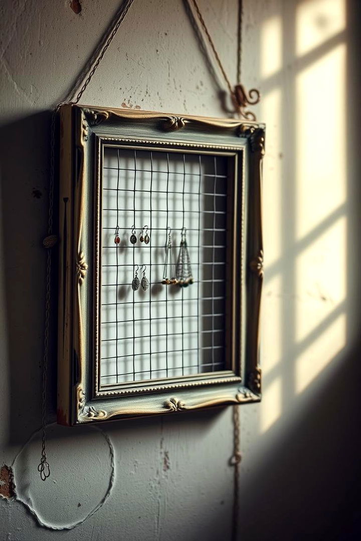 DIY Picture Frame Organizer - 22 Earring Storage Ideas