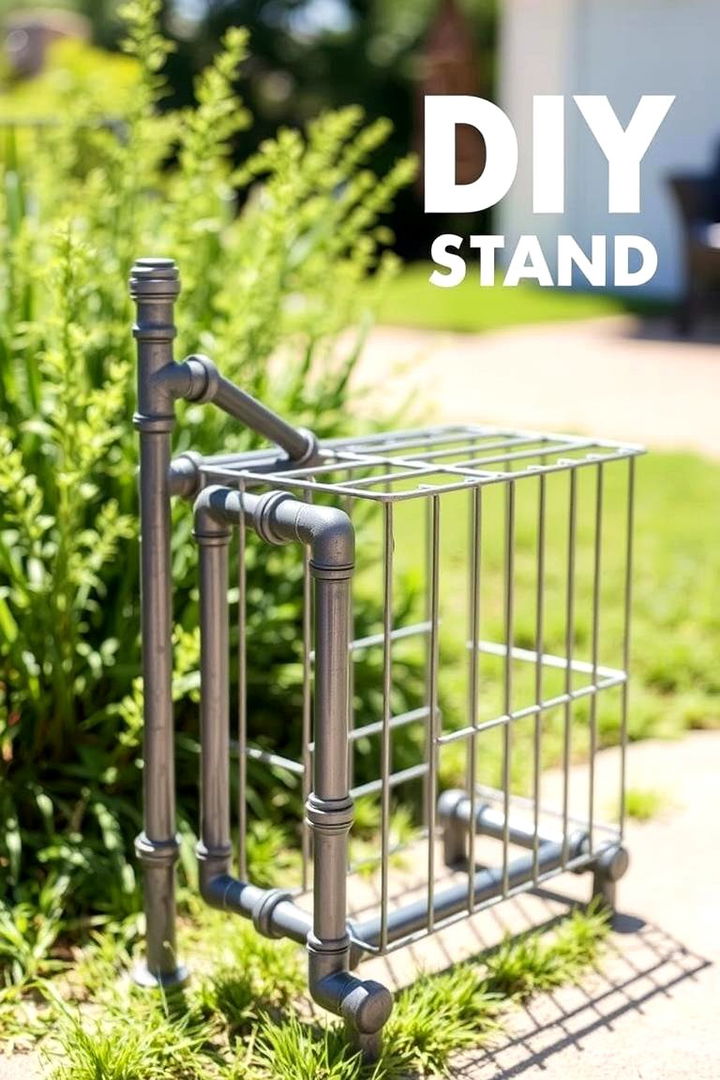 DIY Pipe and Cage Stand - 22 Outdoor Plant Stand Ideas