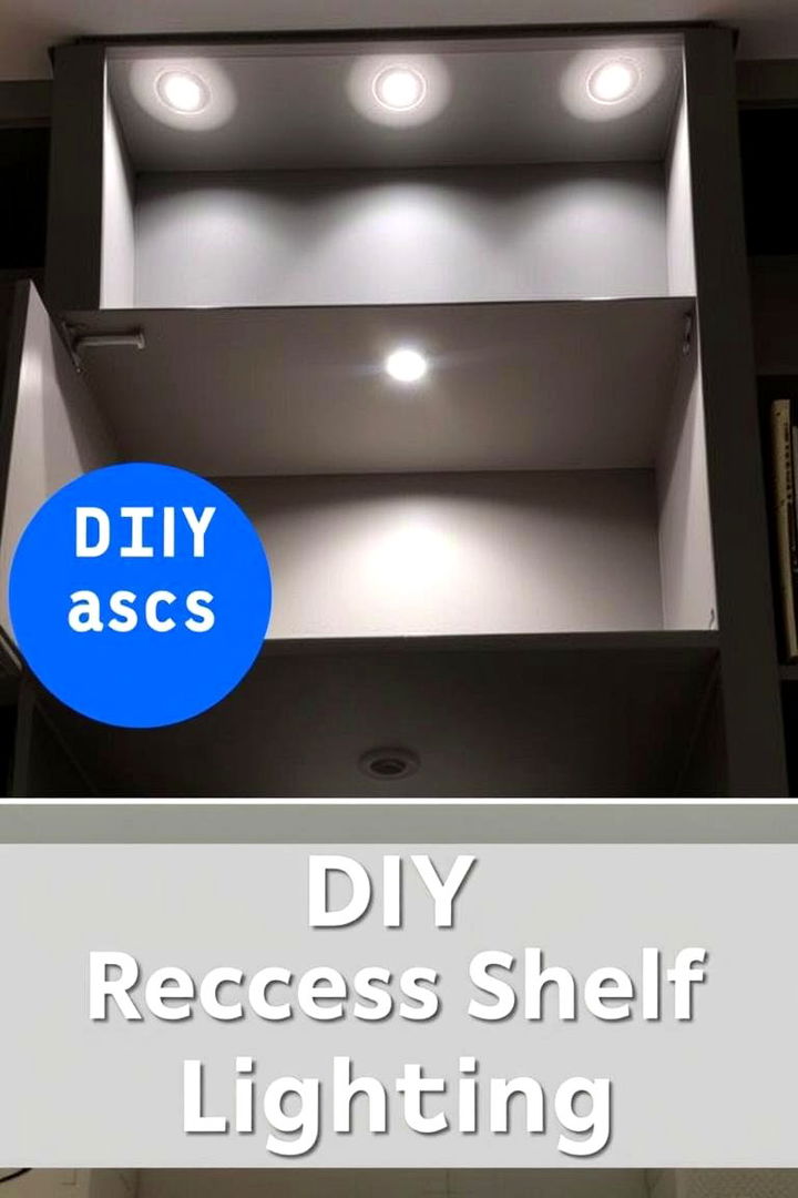 DIY Recessed Shelf Lighting - 22 Bookshelf Lighting Ideas