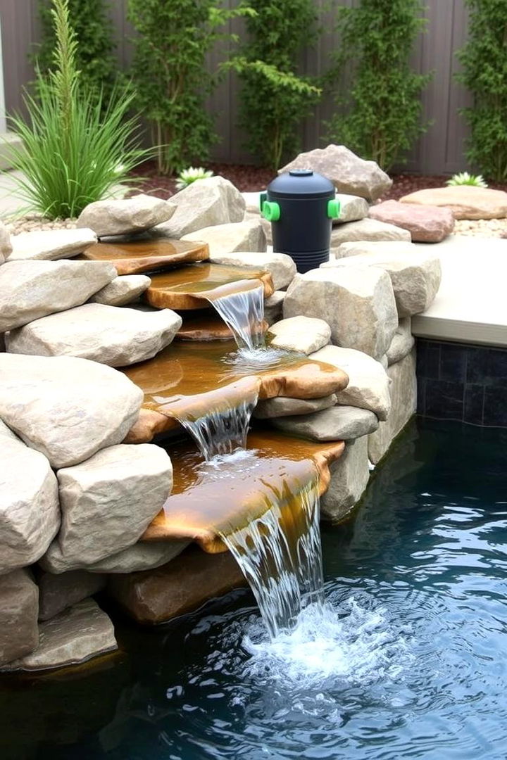 DIY Recirculating Waterfall Feature - 22 Backyard Pool Ideas on a Budget